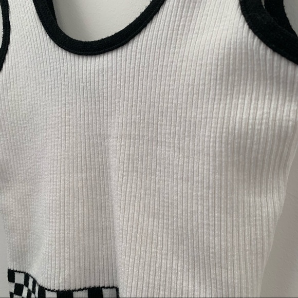 White Checkered Cropped Top by Windsor - Picture 4 of 6